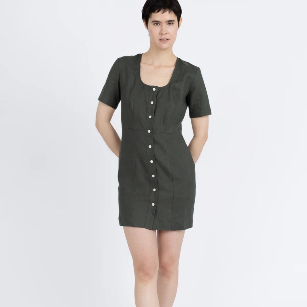 BNWT Ilana Kohn linen Oscar dress in Washed Black